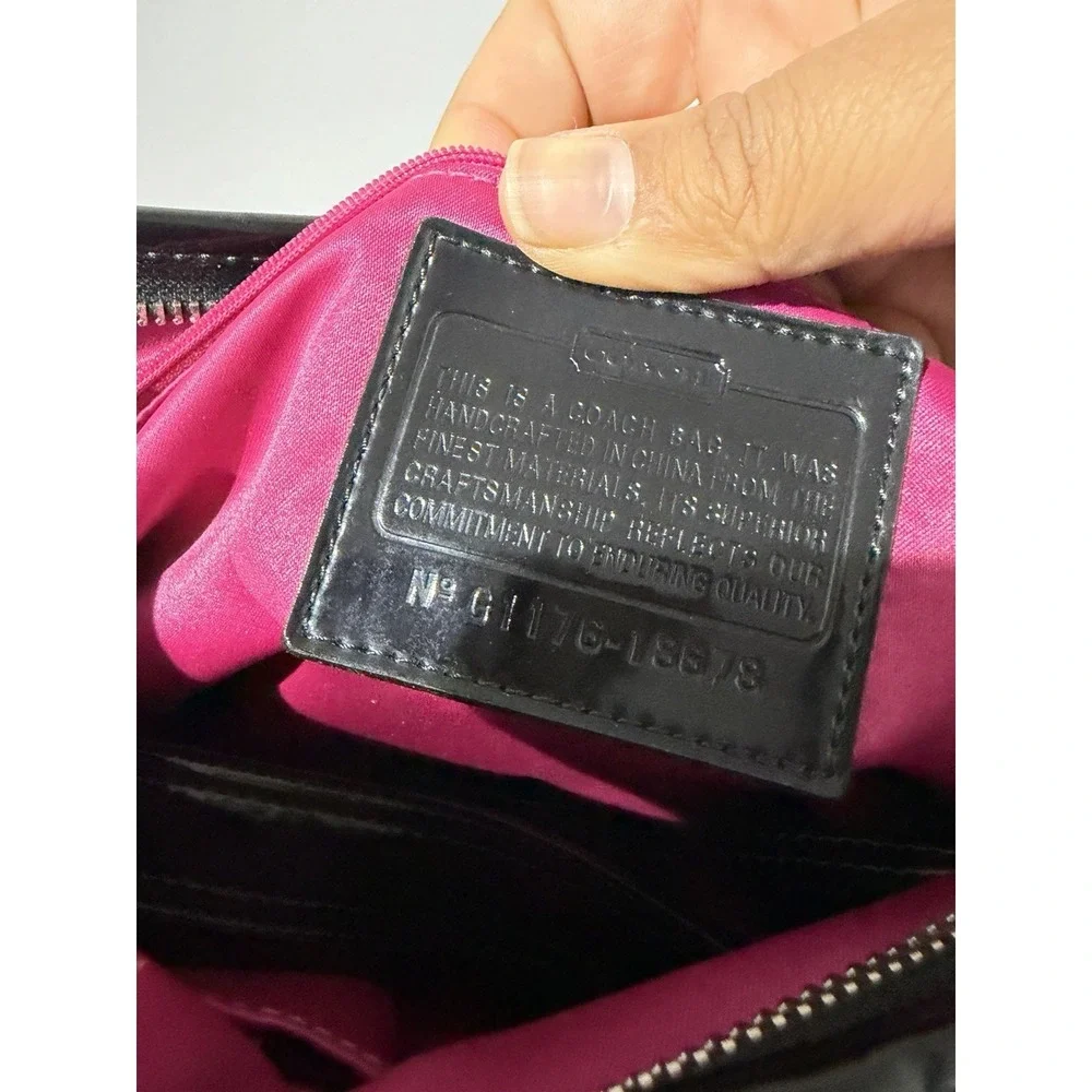 Coach Black Patent Leather Poppy  Shoulder Bag 18673 Purse Y2K F